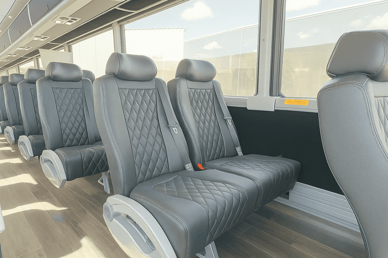 interior of Hawthorne Coach Bus Service charter bus