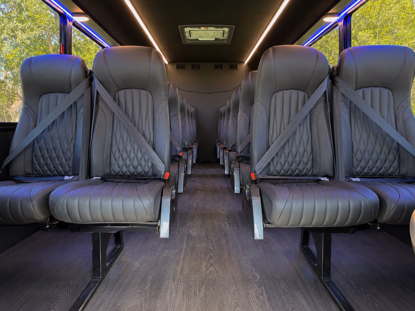 hawthorne 15 passenger minibus inside