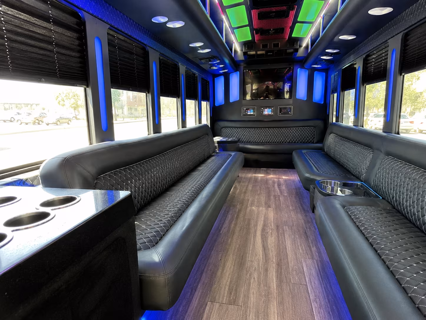 hawthorne 15 passenger party bus inside