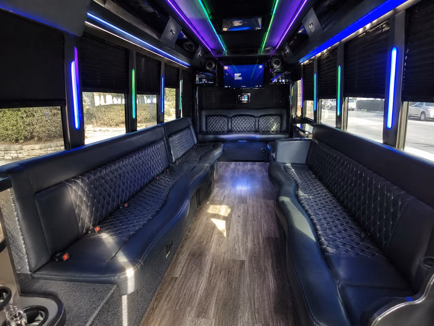 hawthorne 15 passenger party bus interior