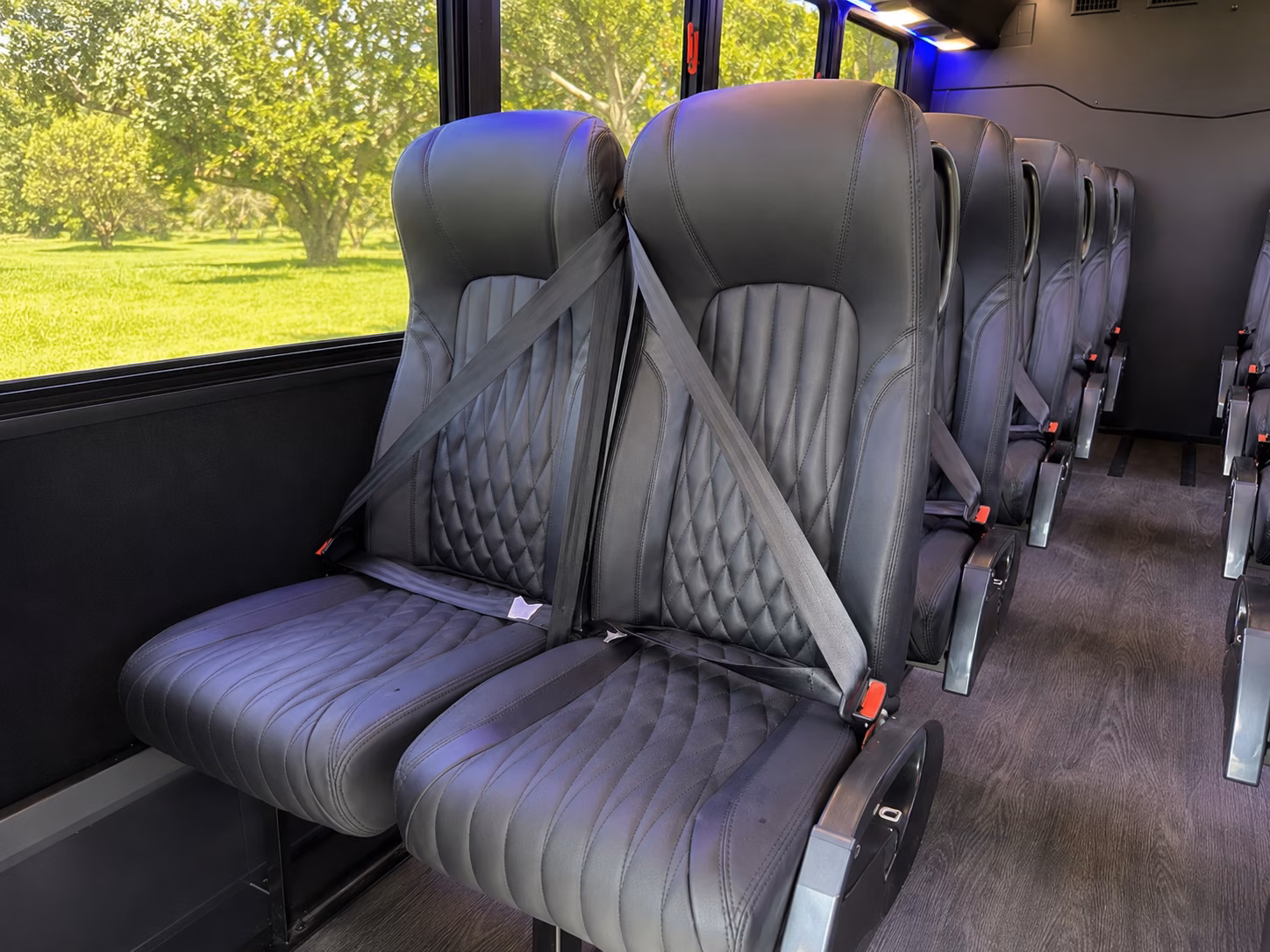 hawthorne 18 passenger minibus inside