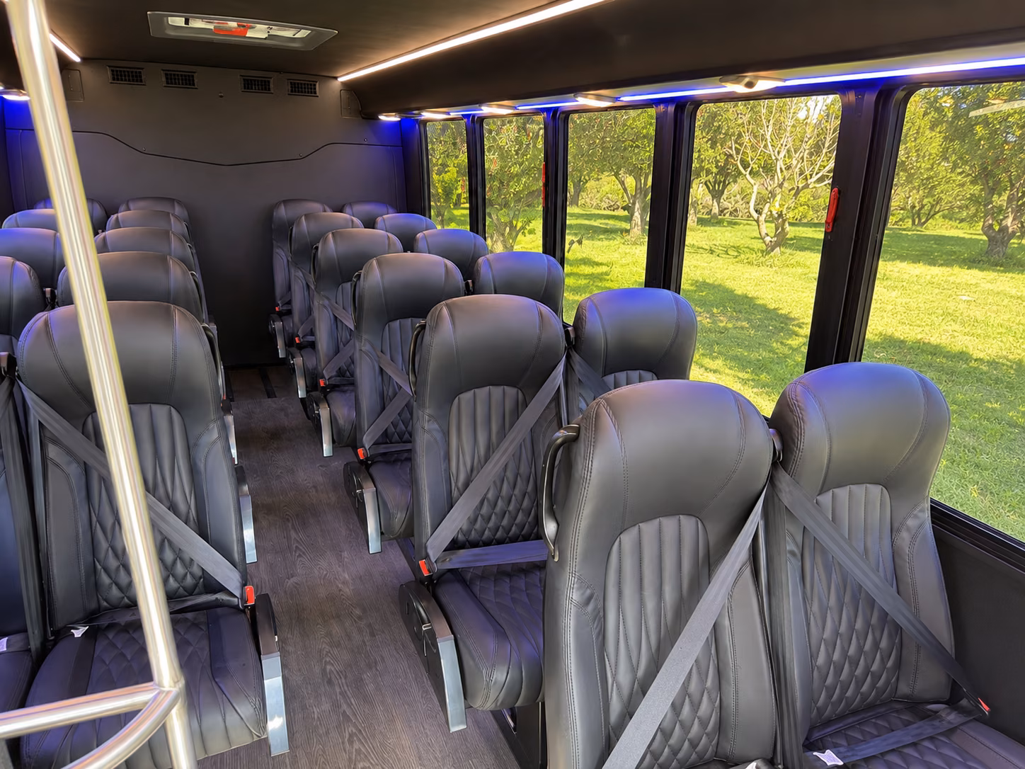 hawthorne 18 passenger minibus interior