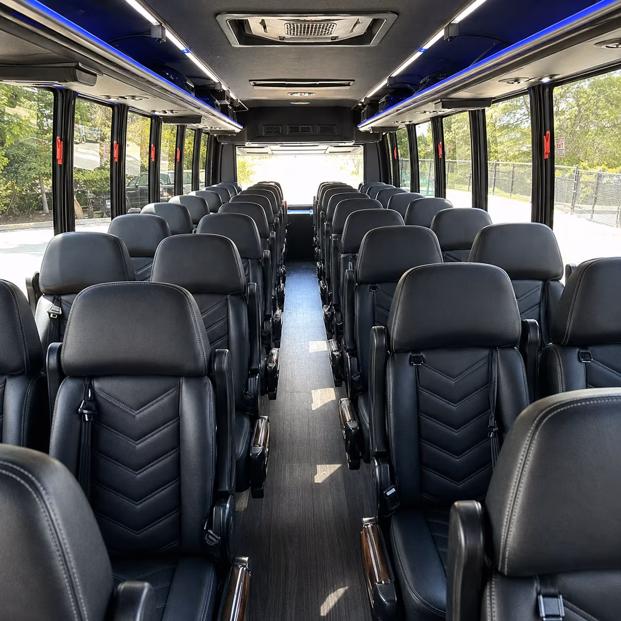 hawthorne 25 passenger minibus inside