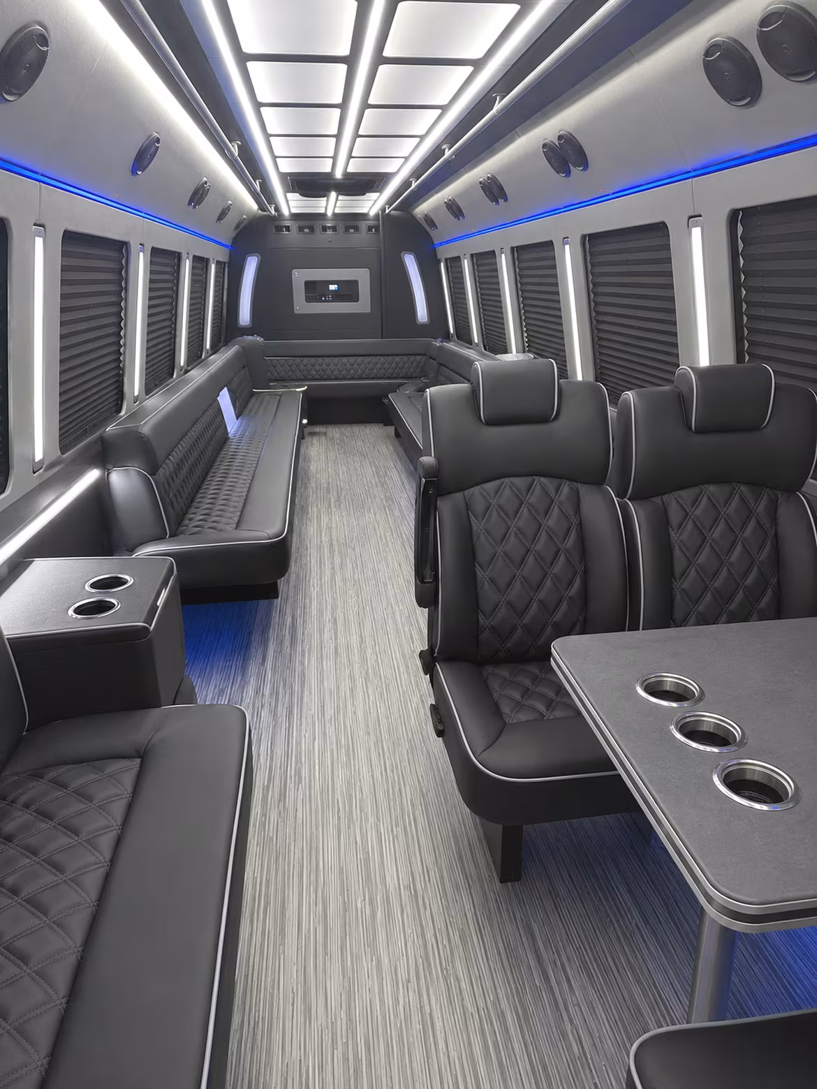 hawthorne 25 passenger party bus inside