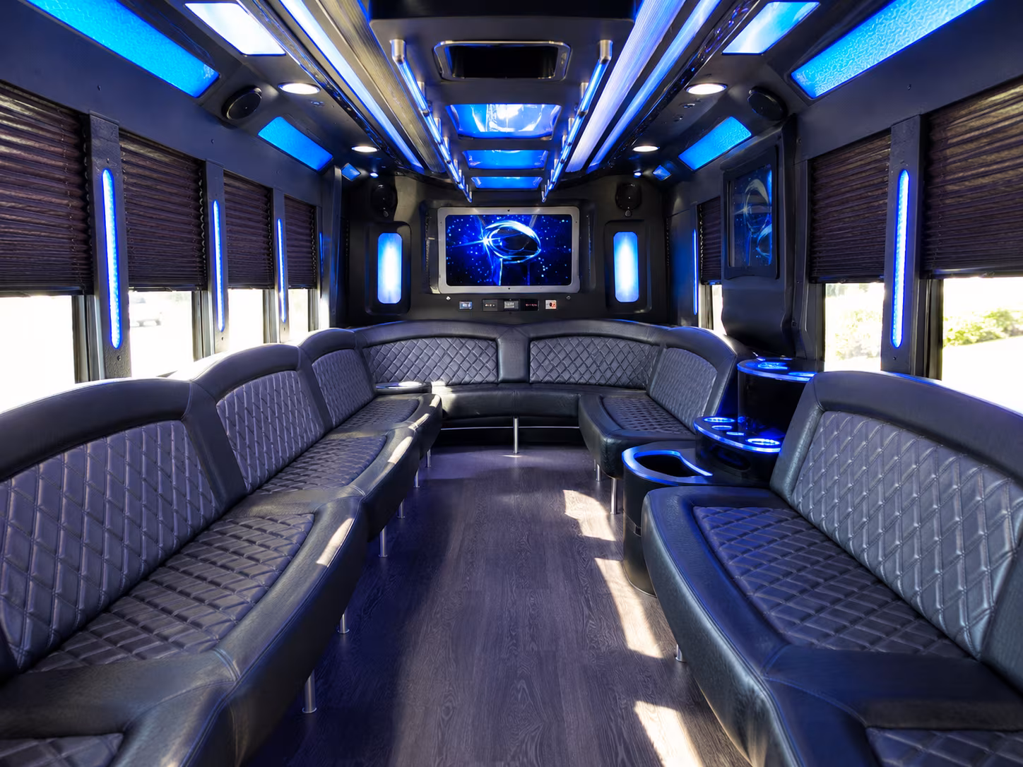 hawthorne 28 passenger party bus inside