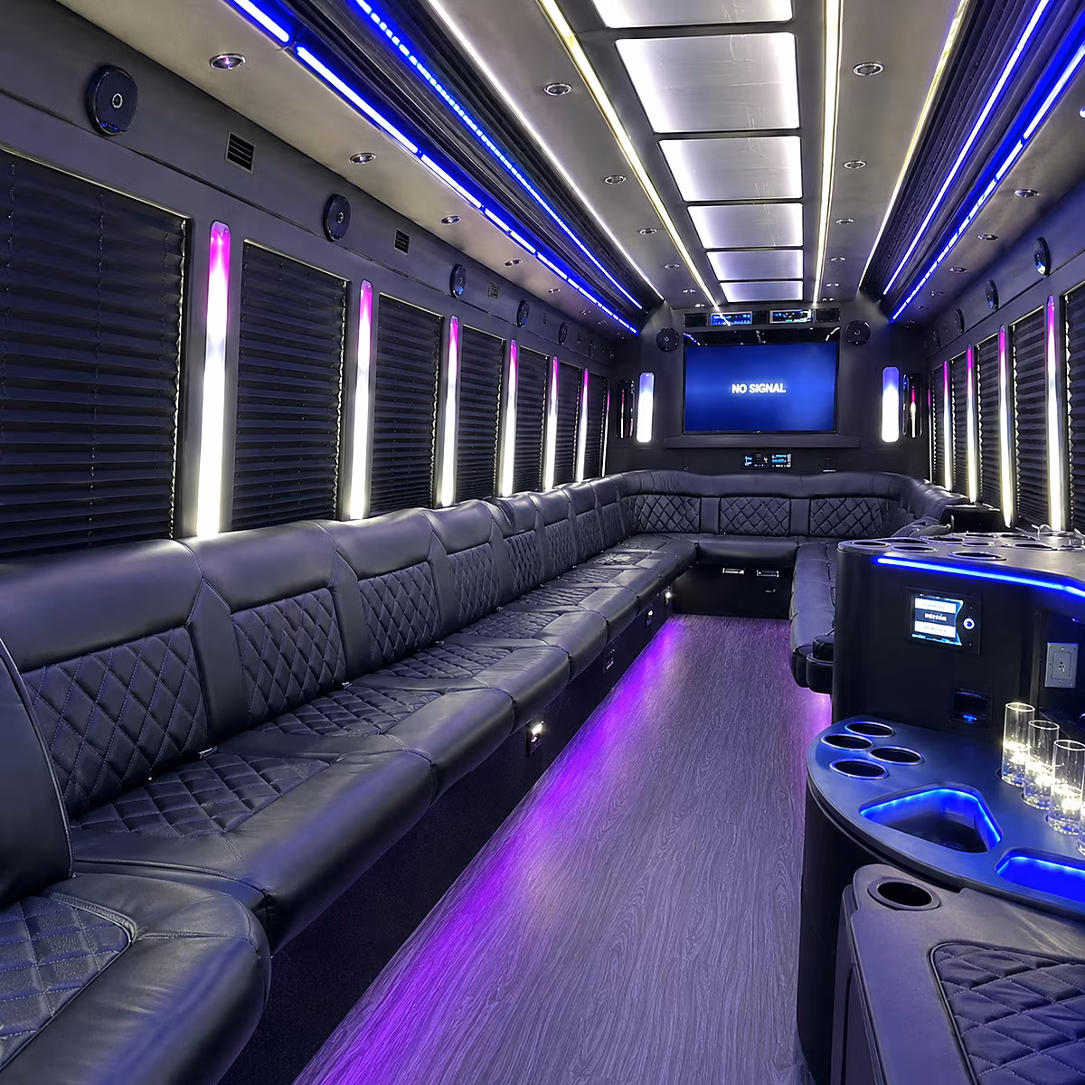 hawthorne 30 passenger party bus inside