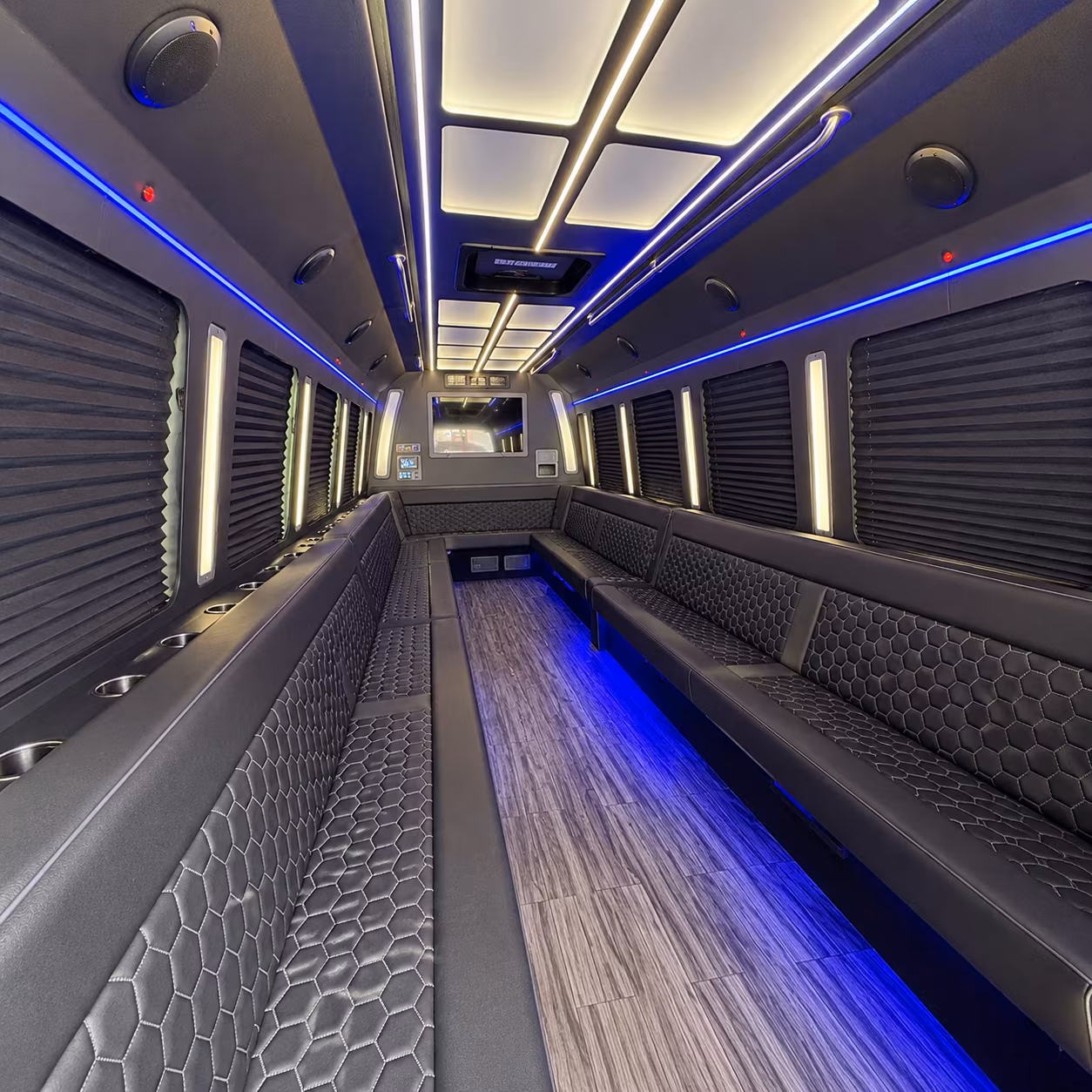hawthorne 30 passenger party bus interior