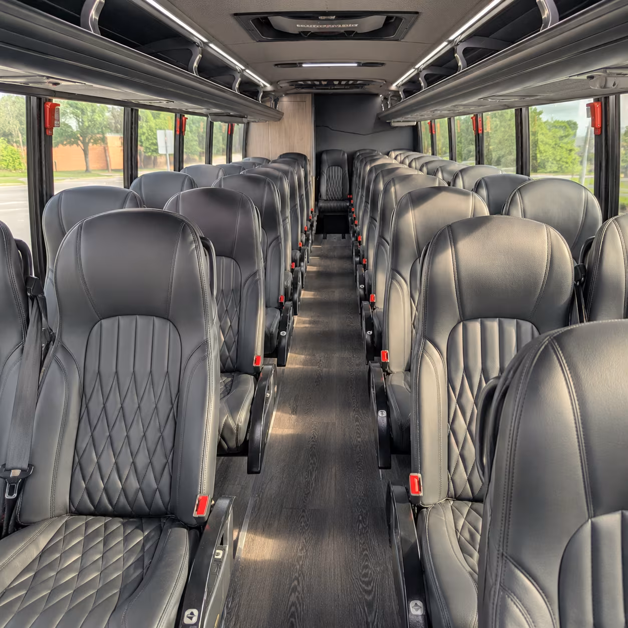 hawthorne 35 passenger minibus interior