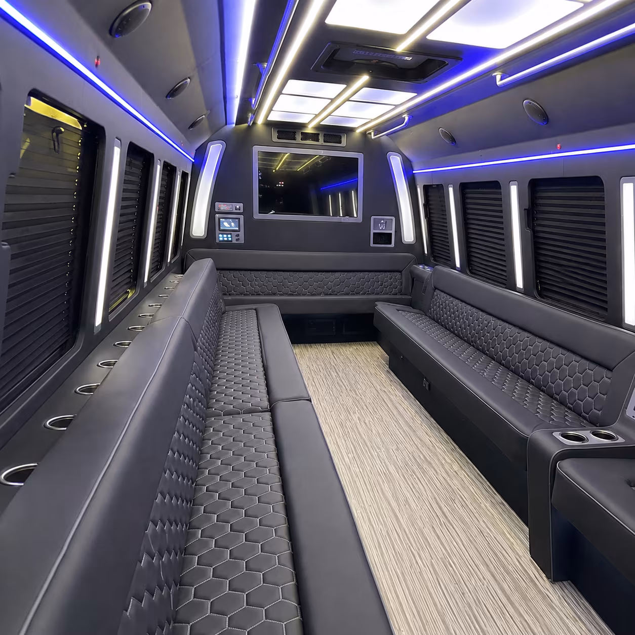 hawthorne 40 passenger party bus inside