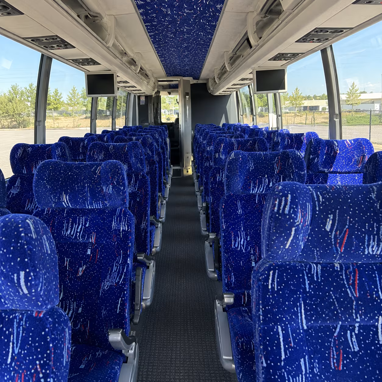 hawthorne 56 passenger charter bus interior