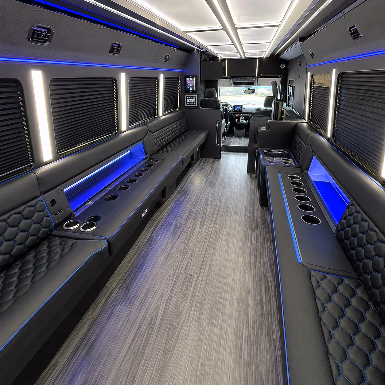 hawthorne party bus rental interior